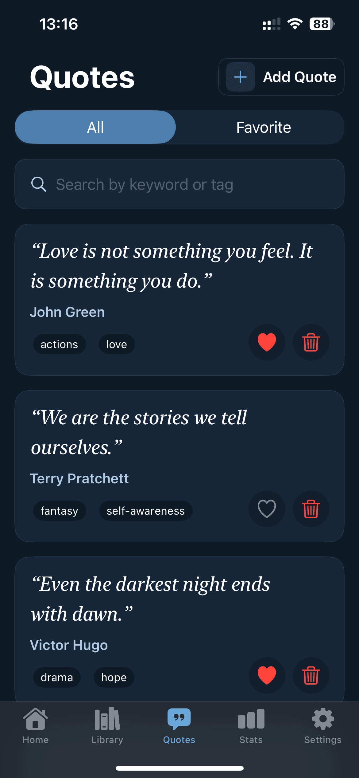 Bookleap analytics screen