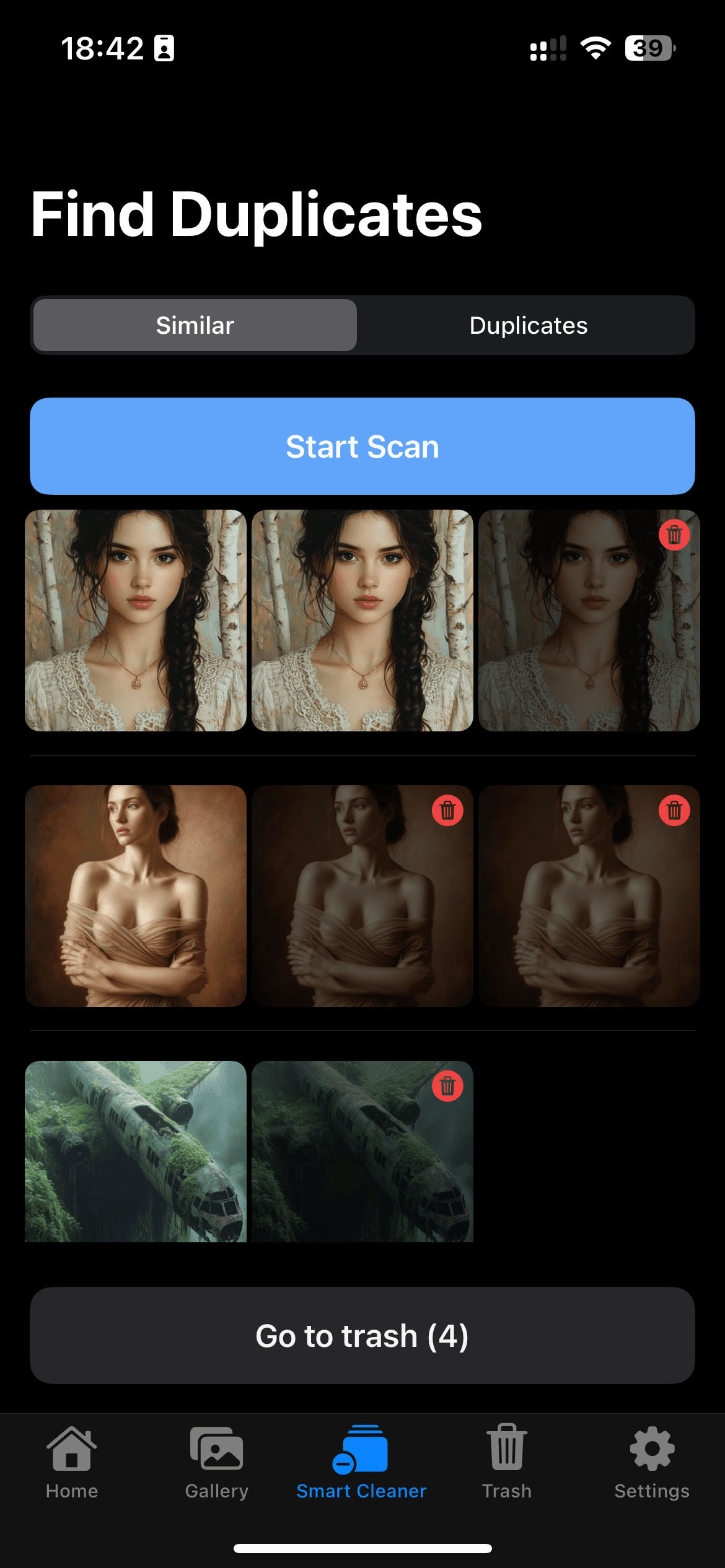 Gallery Cleaner scan screen