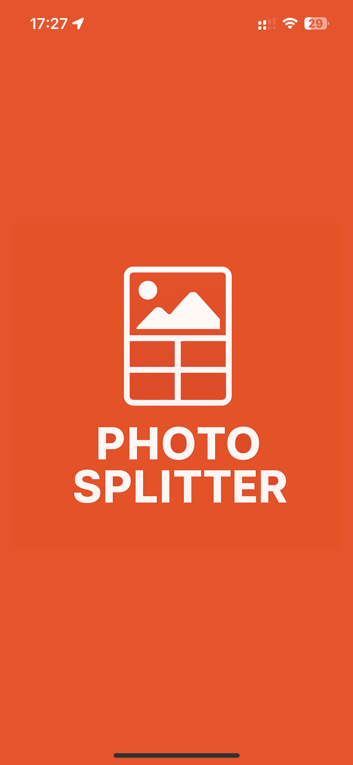 Photo Splitter launch screen
